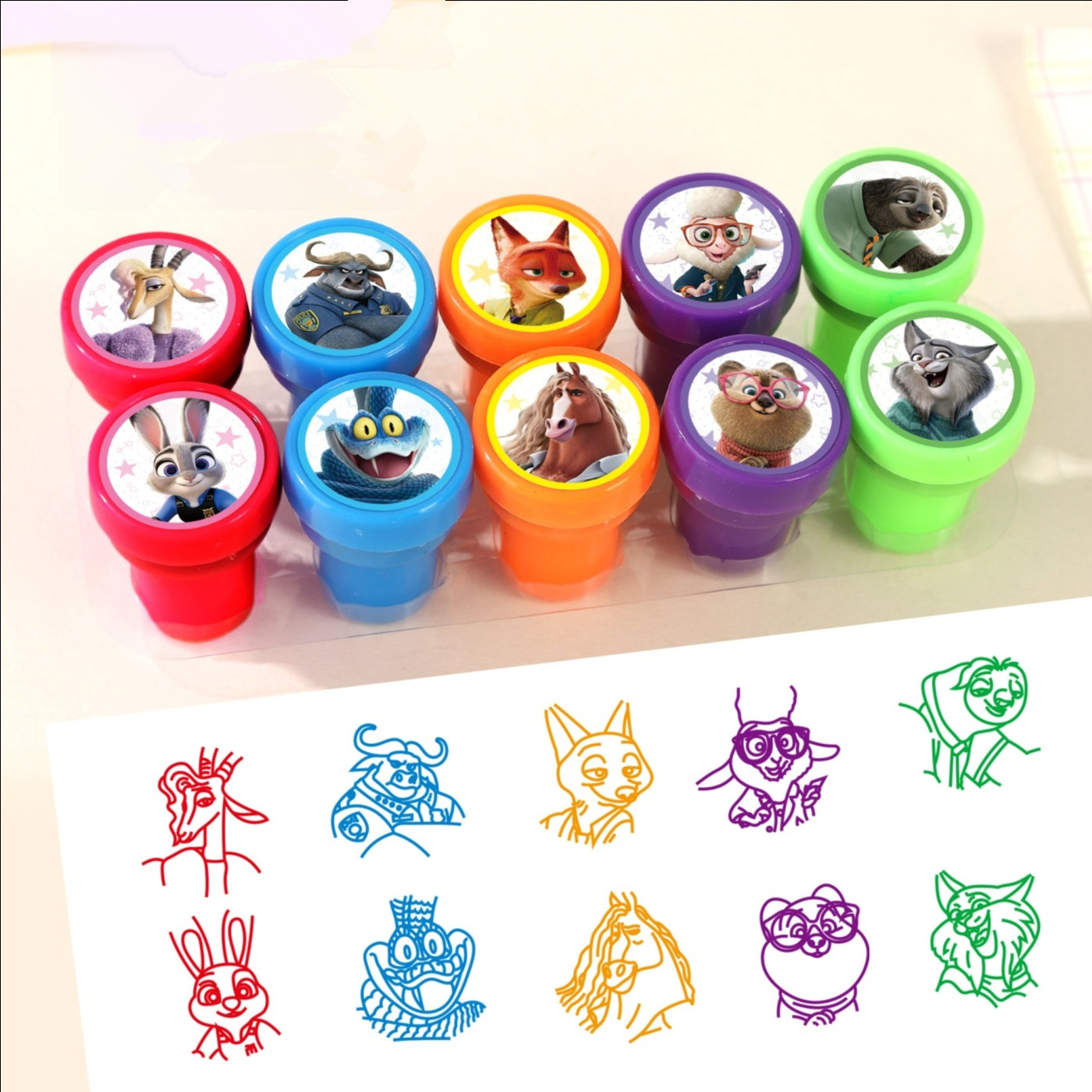 Zootopia Party Games - 10 قطع من طوابع زوتوبيا للأطفال،