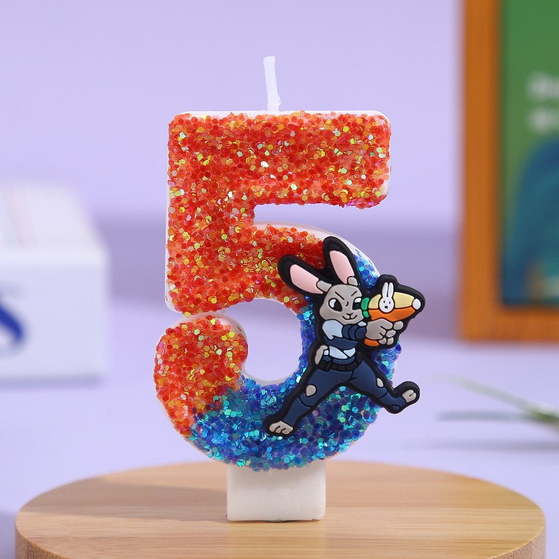 Zootopia Party Games - شمعة عيد ميلاد ثلاثية الأبعاد بتصميم