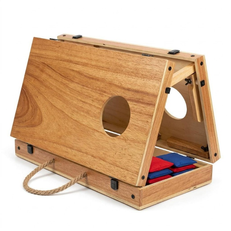 Cornhole Board Set - مجموعة ألواح كورن هول خشبية قابلة