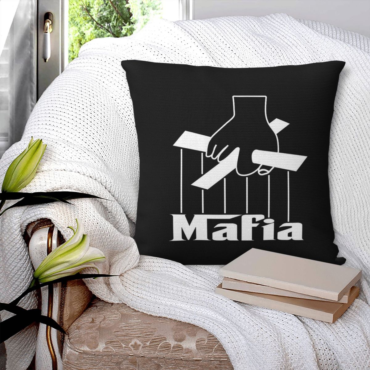 غطاء وسادة مربع بتصميم لعبة ال - مراجعة Party Games Mafia وسعره